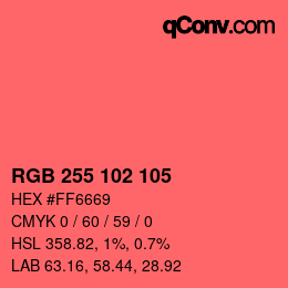 Color code: RGB 255 102 105 | qconv.com