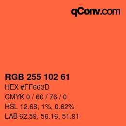 Color code: RGB 255 102 61 | qconv.com