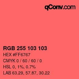 Color code: RGB 255 103 103 | qconv.com