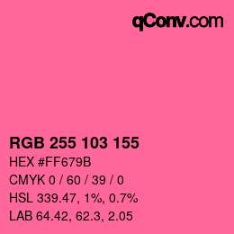 Color code: RGB 255 103 155 | qconv.com