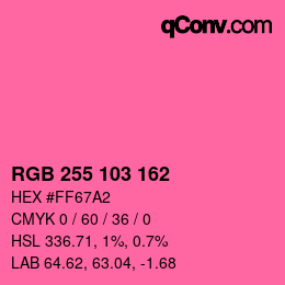 Farbcode: RGB 255 103 162 | qconv.com
