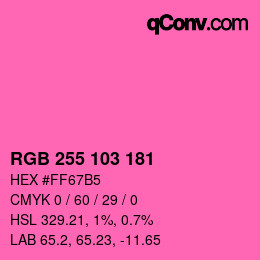 Color code: RGB 255 103 181 | qconv.com