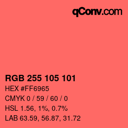 Color code: RGB 255 105 101 | qconv.com