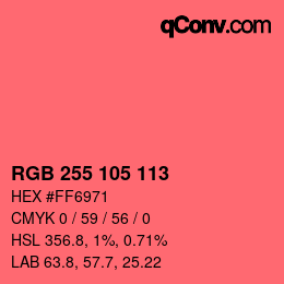 Color code: RGB 255 105 113 | qconv.com