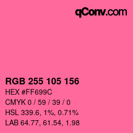 Color code: RGB 255 105 156 | qconv.com