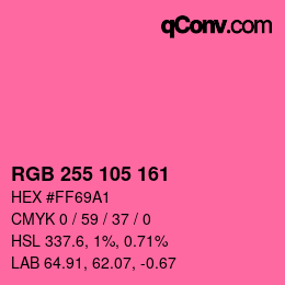 Color code: RGB 255 105 161 | qconv.com