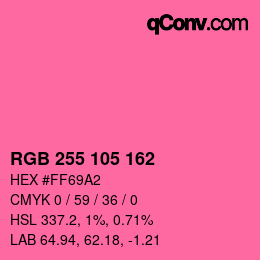 Color code: RGB 255 105 162 | qconv.com