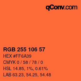 Color code: RGB 255 106 57 | qconv.com