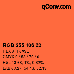 Farbcode: RGB 255 106 62 | qconv.com