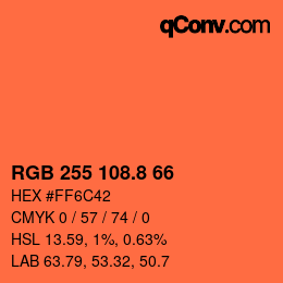 Farbcode: RGB 255 108.8 66 | qconv.com