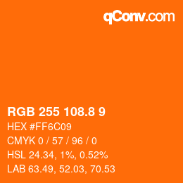 Color code: RGB 255 108.8 9 | qconv.com