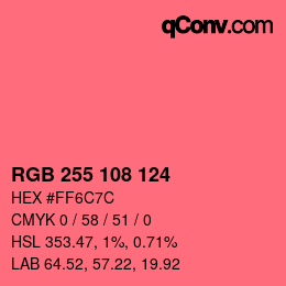 カラーコード: RGB 255 108 124 | qconv.com