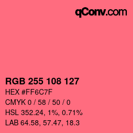 Farbcode: RGB 255 108 127 | qconv.com