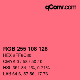 Farbcode: RGB 255 108 128 | qconv.com