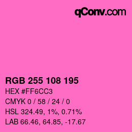 Color code: RGB 255 108 195 | qconv.com