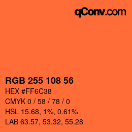 Color code: RGB 255 108 56 | qconv.com