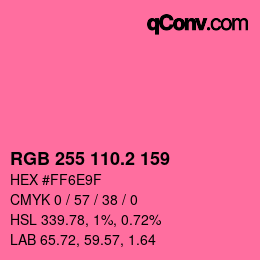 カラーコード: RGB 255 110.2 159 | qconv.com