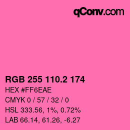 カラーコード: RGB 255 110.2 174 | qconv.com