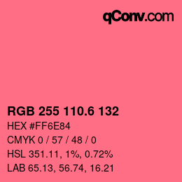 カラーコード: RGB 255 110.6 132 | qconv.com