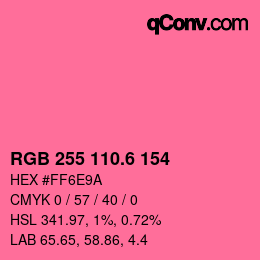 カラーコード: RGB 255 110.6 154 | qconv.com