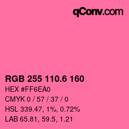 カラーコード: RGB 255 110.6 160 | qconv.com