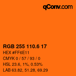 カラーコード: RGB 255 110.6 17 | qconv.com