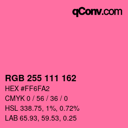 Color code: RGB 255 111 162 | qconv.com