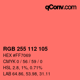 Color code: RGB 255 112 105 | qconv.com