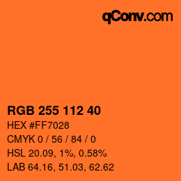 Code couleur: RGB 255 112 40 | qconv.com