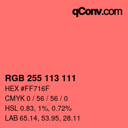 Color code: RGB 255 113 111 | qconv.com