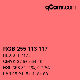 カラーコード: RGB 255 113 117 | qconv.com