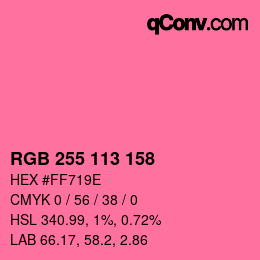 Color code: RGB 255 113 158 | qconv.com