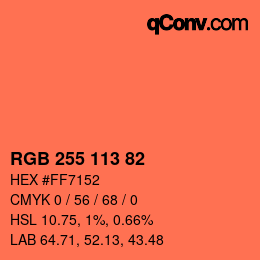 Farbcode: RGB 255 113 82 | qconv.com