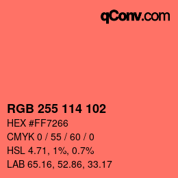 Color code: RGB 255 114 102 | qconv.com
