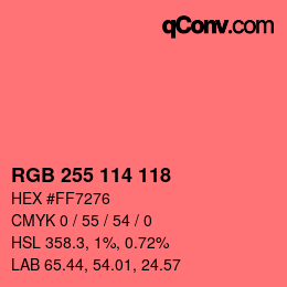 Color code: RGB 255 114 118 | qconv.com