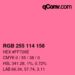 Color code: RGB 255 114 158 | qconv.com