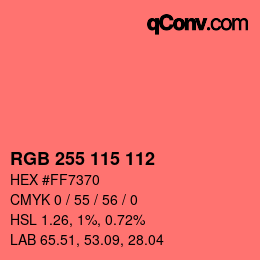 Farbcode: RGB 255 115 112 | qconv.com
