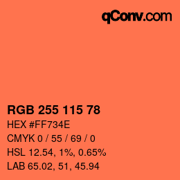 Farbcode: RGB 255 115 78 | qconv.com