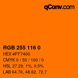 カラーコード: RGB 255 116 0 | qconv.com
