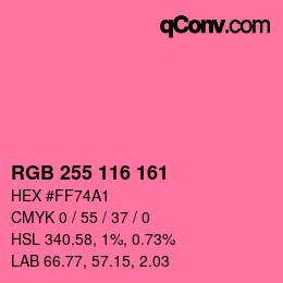 Farbcode: RGB 255 116 161 | qconv.com