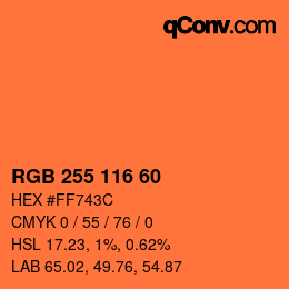 カラーコード: RGB 255 116 60 | qconv.com