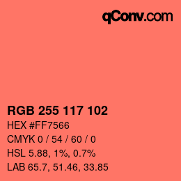 Color code: RGB 255 117 102 | qconv.com