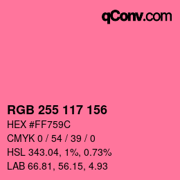 Farbcode: RGB 255 117 156 | qconv.com