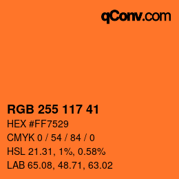 カラーコード: RGB 255 117 41 | qconv.com