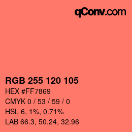 Color code: RGB 255 120 105 | qconv.com