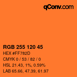 颜色代码: RGB 255 120 45 | qconv.com