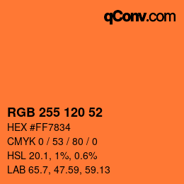 Color code: RGB 255 120 52 | qconv.com