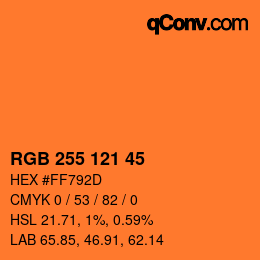 Code couleur: RGB 255 121 45 | qconv.com