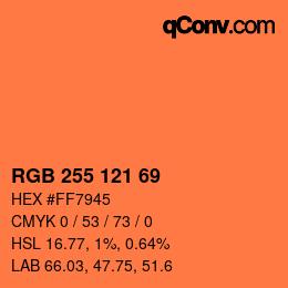 Color code: RGB 255 121 69 | qconv.com