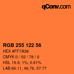 カラーコード: RGB 255 122 56 | qconv.com